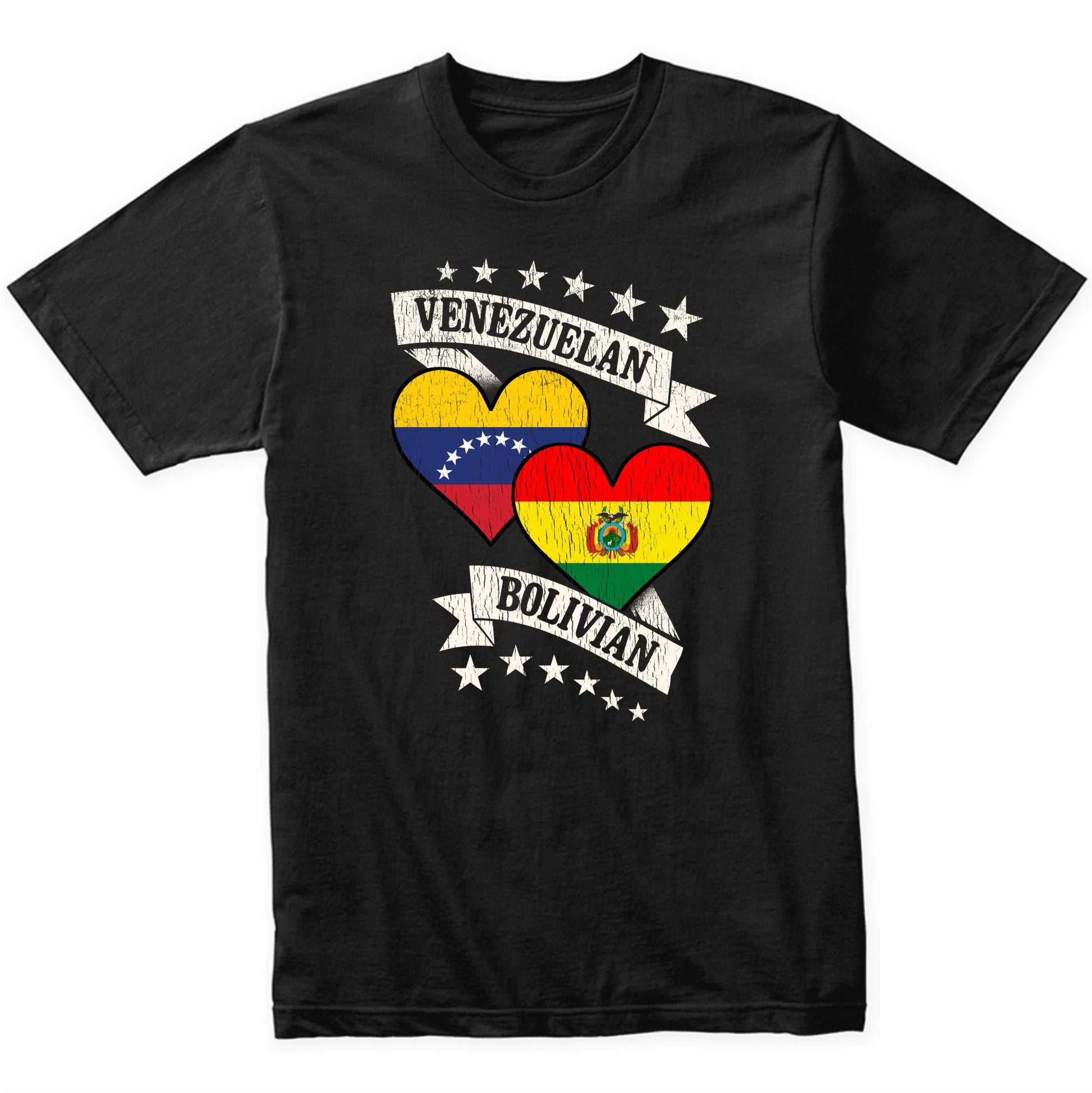 Venezuelan Bolivian Heart Flags Venezuela Bolivia T-Shirt