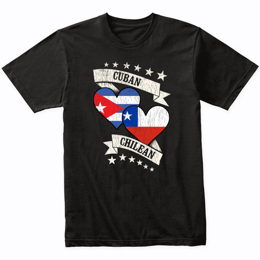 Cuban Chilean Heart Flags Cuba Chile T-Shirt
