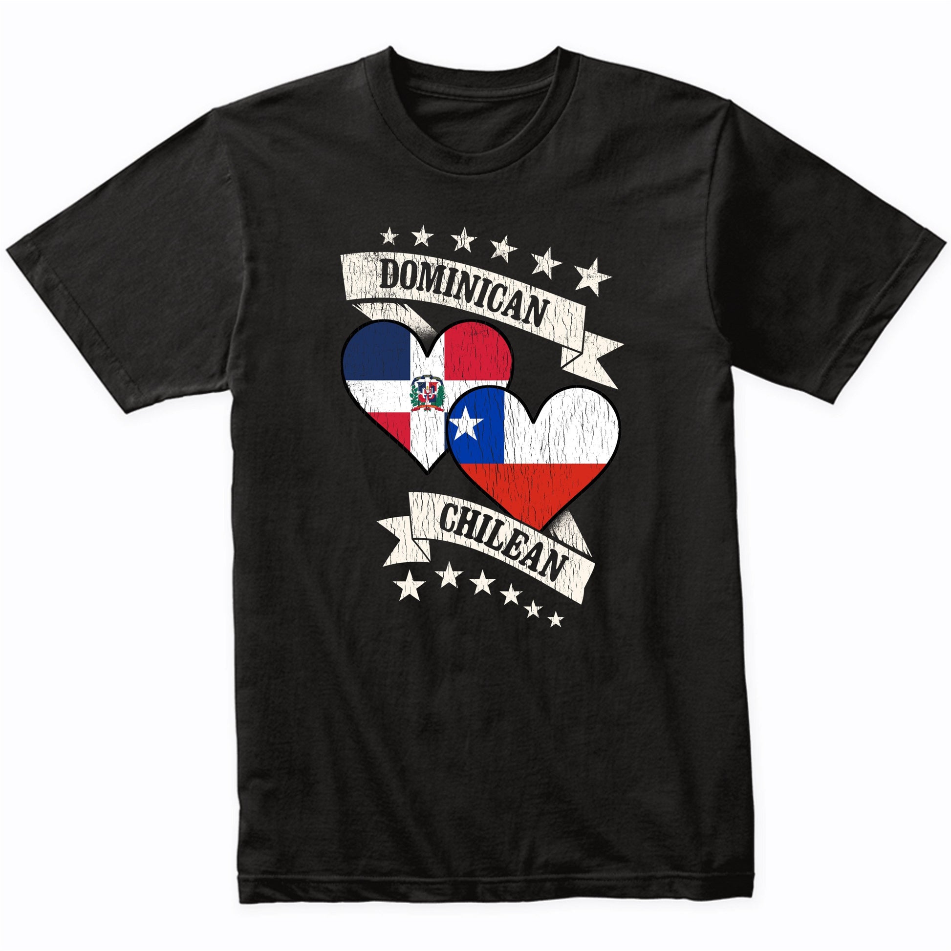 Dominican Chilean Heart Flags Dominican Republic Chile T-Shirt