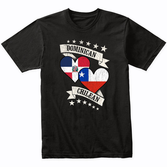Dominican Chilean Heart Flags Dominican Republic Chile T-Shirt