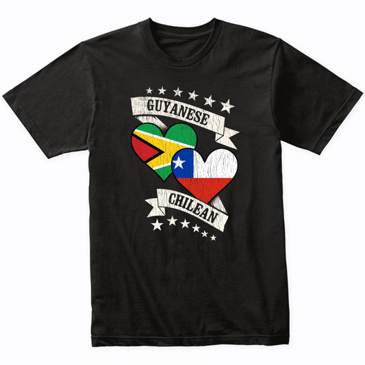 Guyanese Chilean Heart Flags Guyana Chile T-Shirt