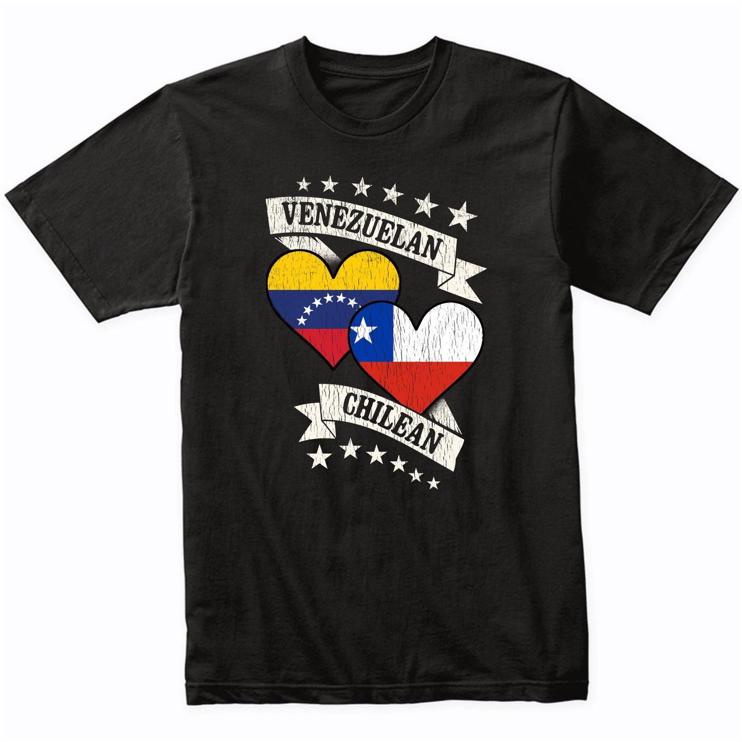 Venezuelan Chilean Heart Flags Venezuela Chile T-Shirt