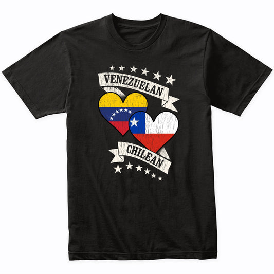 Venezuelan Chilean Heart Flags Venezuela Chile T-Shirt