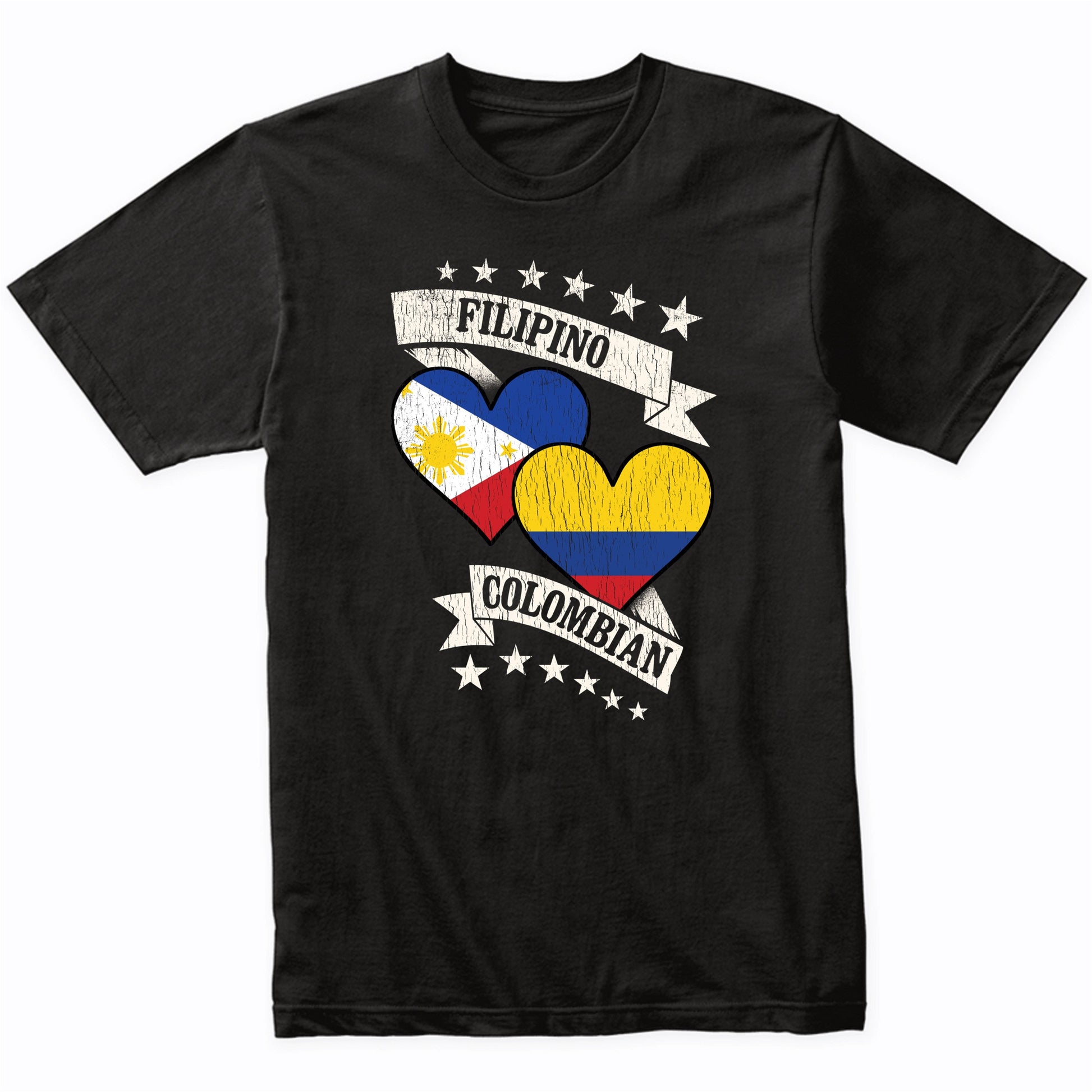 Filipino Colombian Heart Flags Philippines Colombia T-Shirt