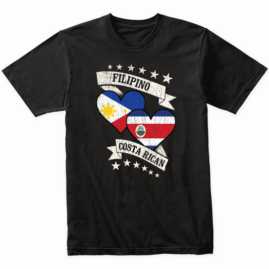 Filipino Costa Rican Heart Flags Philippines Costa Rica T-Shirt