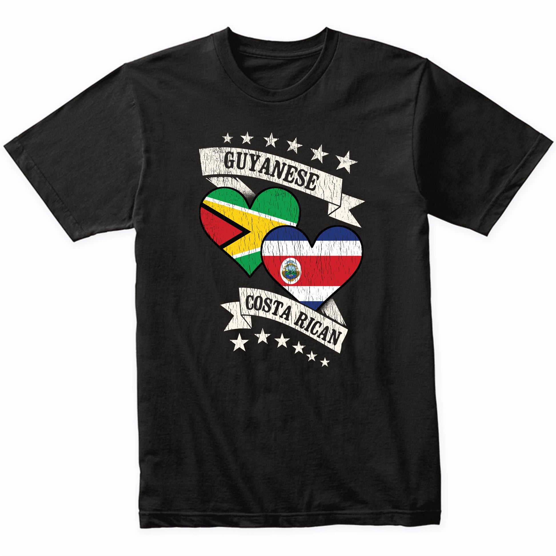 Guyanese Costa Rican Heart Flags Guyana Costa Rica T-Shirt