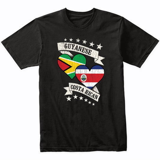Guyanese Costa Rican Heart Flags Guyana Costa Rica T-Shirt