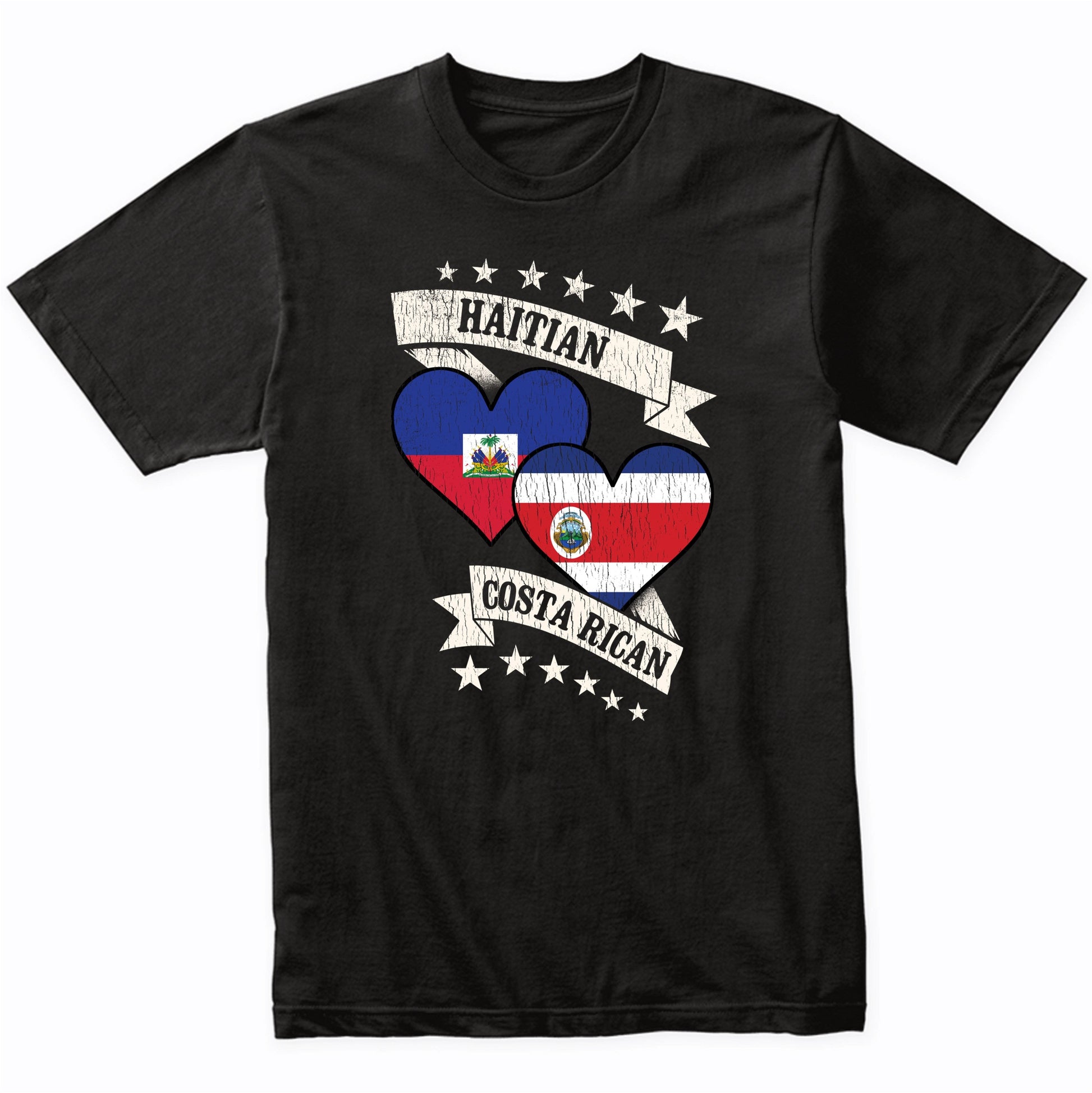 Haitian Costa Rican Heart Flags Haiti Costa Rica T-Shirt
