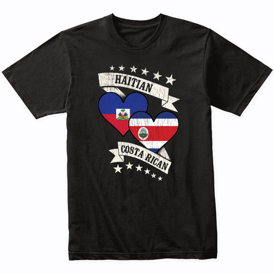 Haitian Costa Rican Heart Flags Haiti Costa Rica T-Shirt
