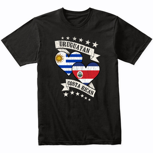 Uruguayan Costa Rican Heart Flags Uruguay Costa Rica T-Shirt