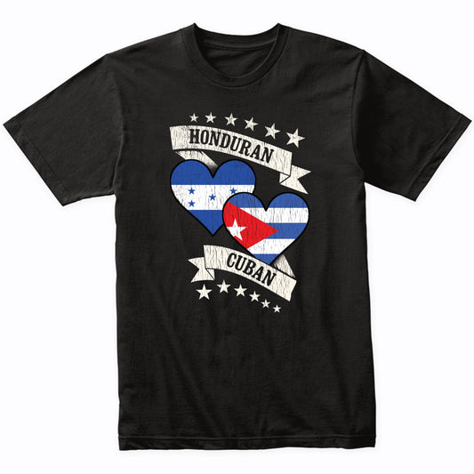 Honduran Cuban Heart Flags Honduras Cuba T-Shirt