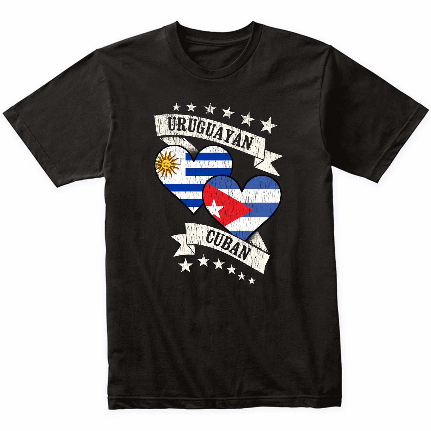 Uruguayan Cuban Heart Flags Uruguay Cuba T-Shirt