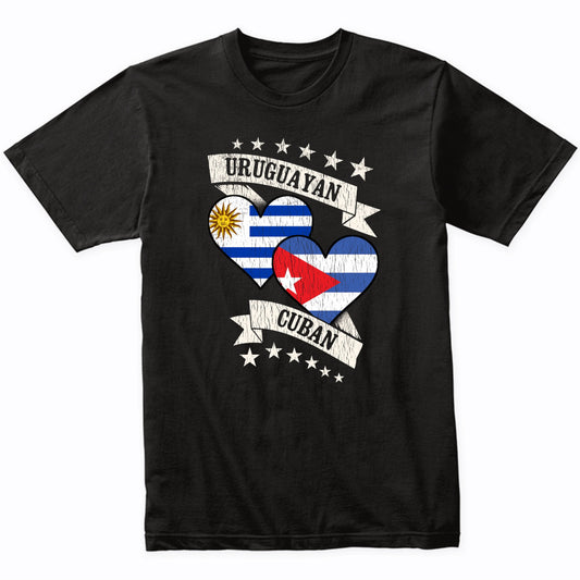 Uruguayan Cuban Heart Flags Uruguay Cuba T-Shirt