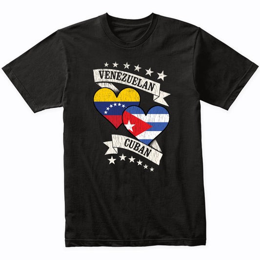 Venezuelan Cuban Heart Flags Venezuela Cuba T-Shirt
