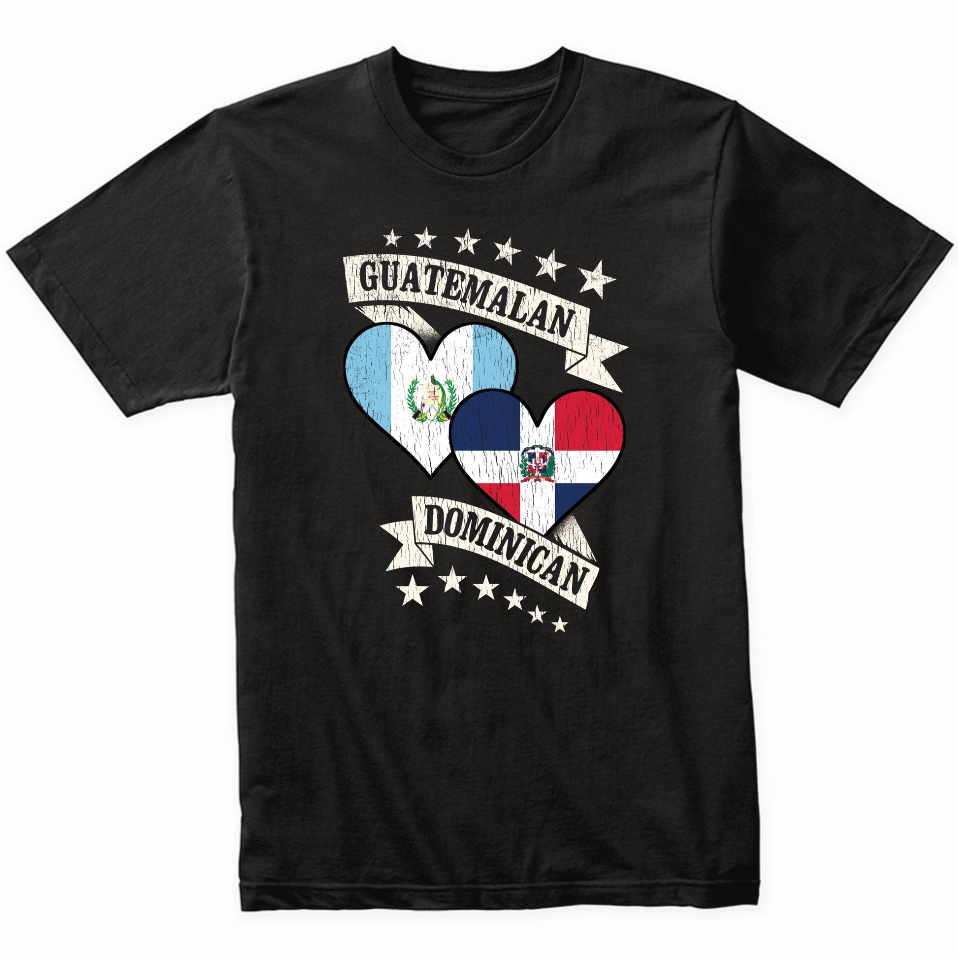 Guatemalan Dominican Heart Flags Guatemala Dominican Republic T-Shirt