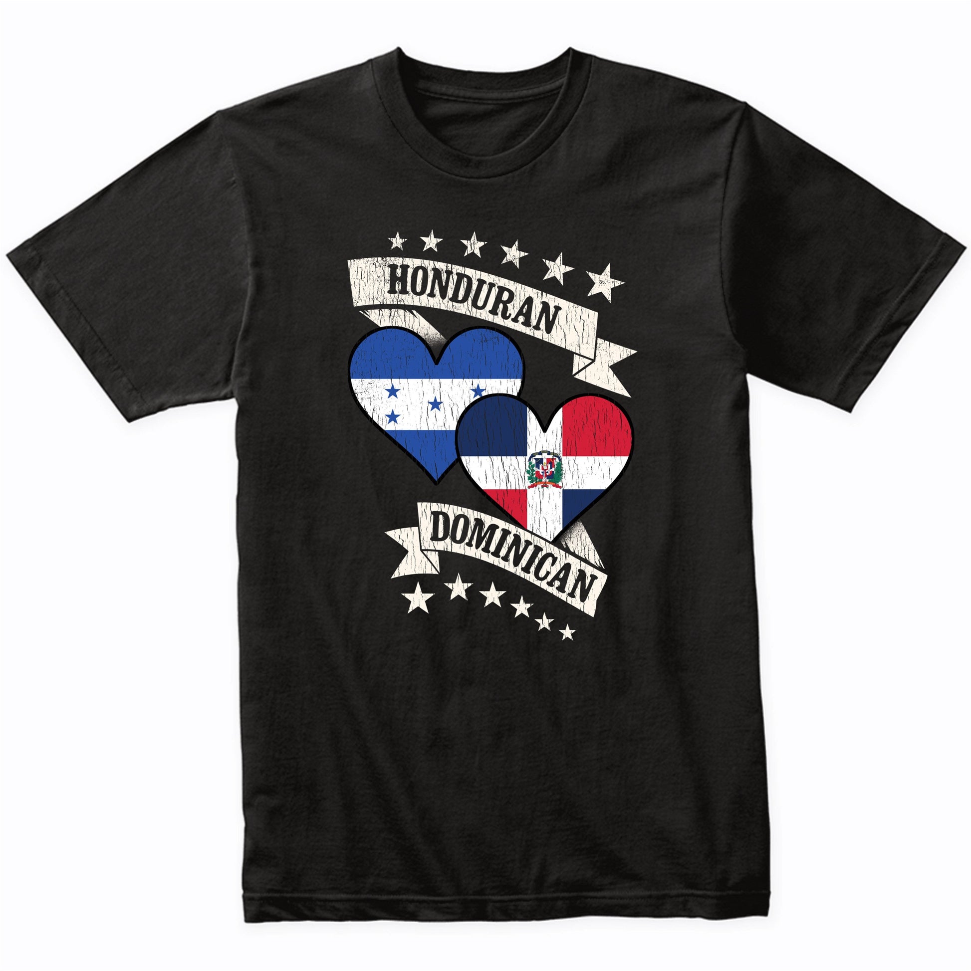 Honduran Dominican Heart Flags Honduras Dominican Republic T-Shirt