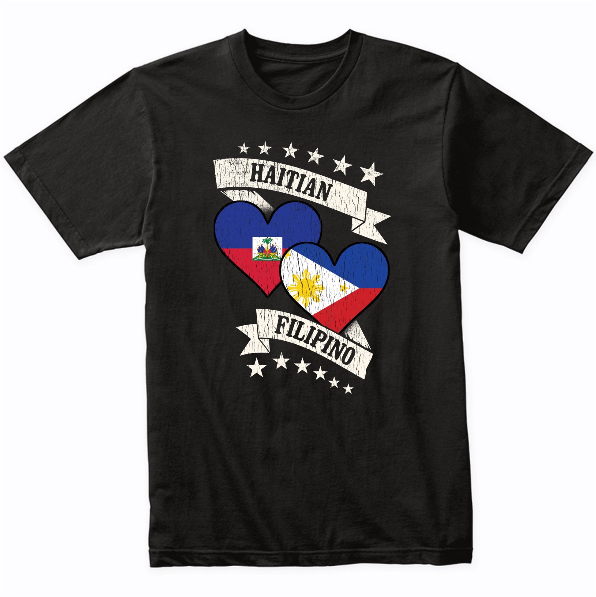 Haitian Filipino Heart Flags Haiti Philippines T-Shirt
