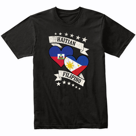 Haitian Filipino Heart Flags Haiti Philippines T-Shirt