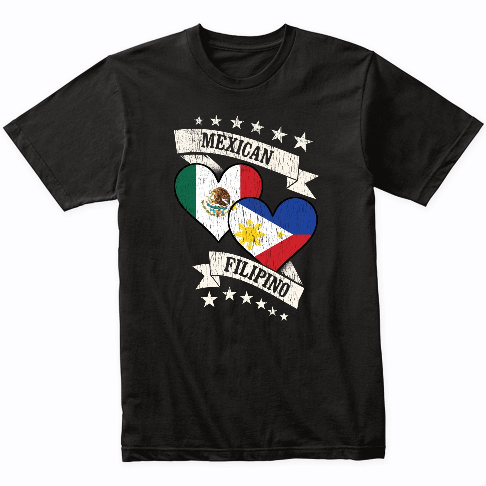 Mexican Filipino Heart Flags Mexico Philippines T-Shirt