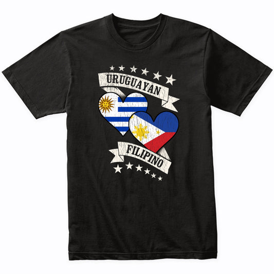 Uruguayan Filipino Heart Flags Uruguay Philippines T-Shirt