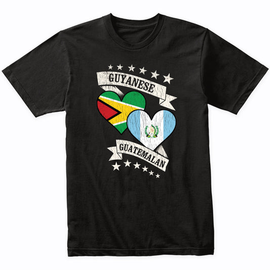 Guyanese Guatemalan Heart Flags Guyana Guatemala T-Shirt