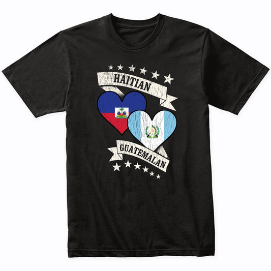 Haitian Guatemalan Heart Flags Haiti Guatemala T-Shirt