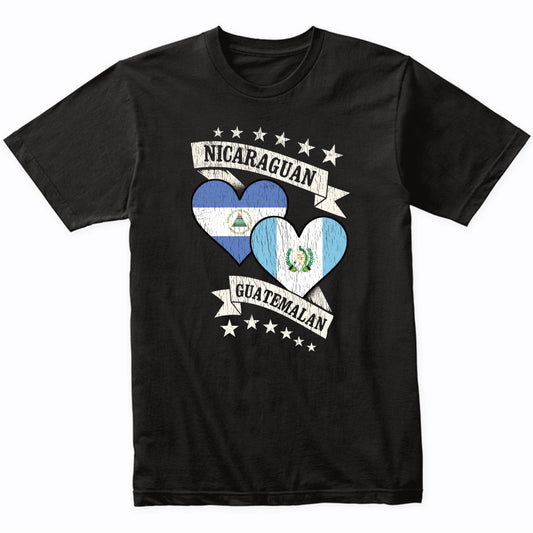 Nicaraguan Guatemalan Heart Flags Nicaragua Guatemala T-Shirt