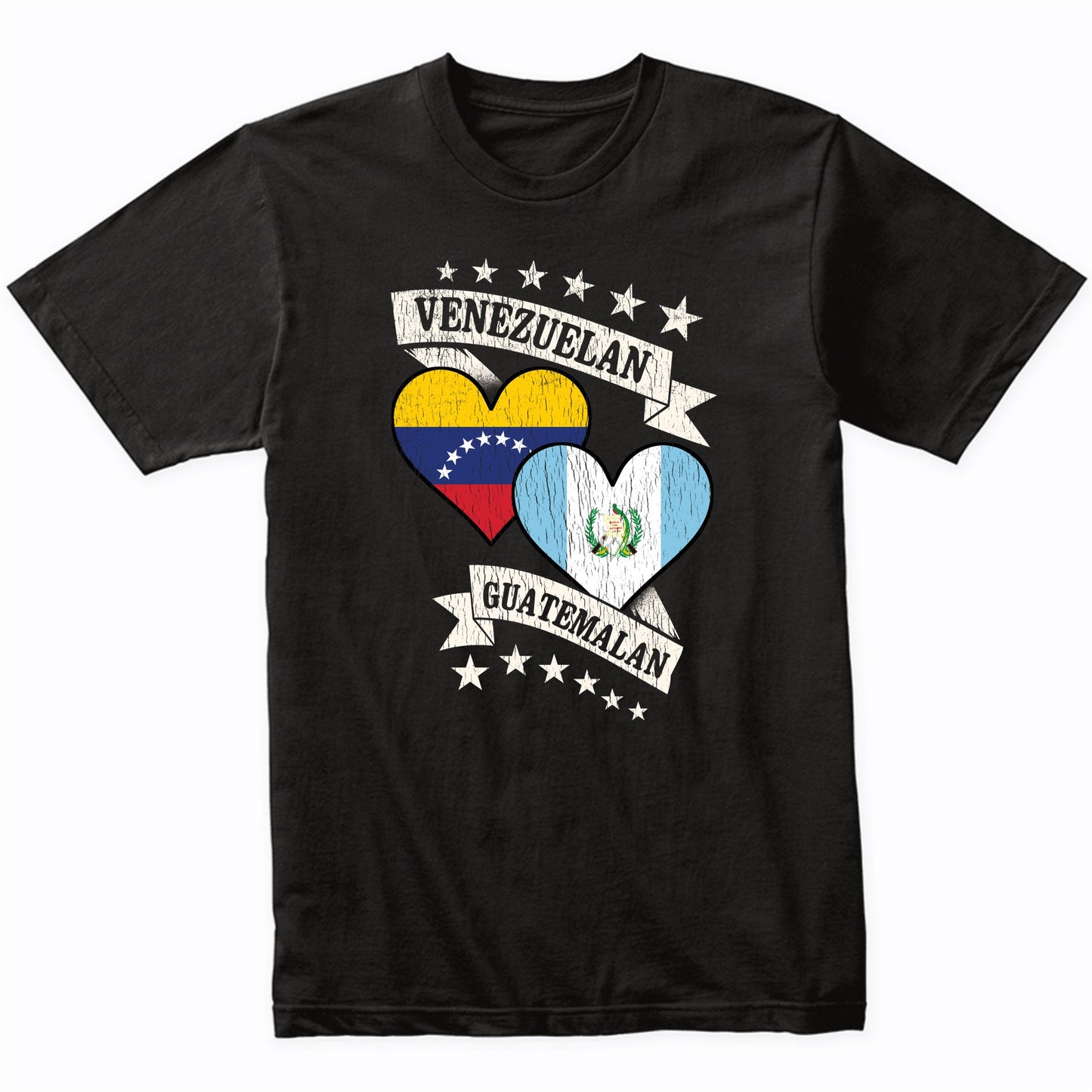 Venezuelan Guatemalan Heart Flags Venezuela Guatemala T-Shirt
