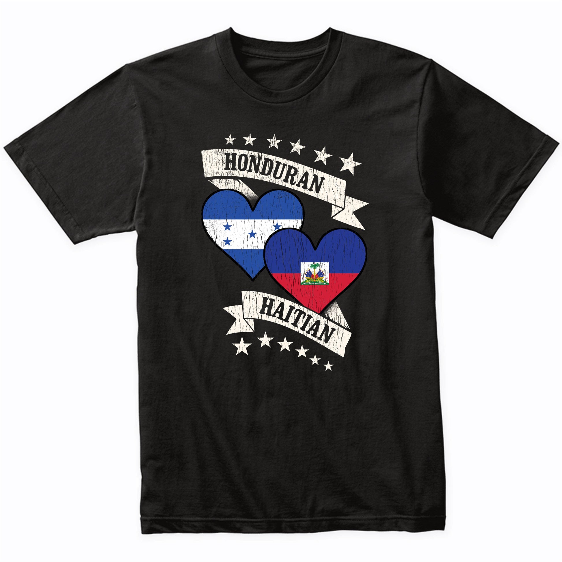 Honduran Haitian Heart Flags Honduras Haiti T-Shirt