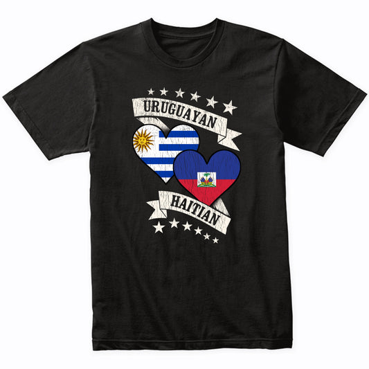 Uruguayan Haitian Heart Flags Uruguay Haiti T-Shirt