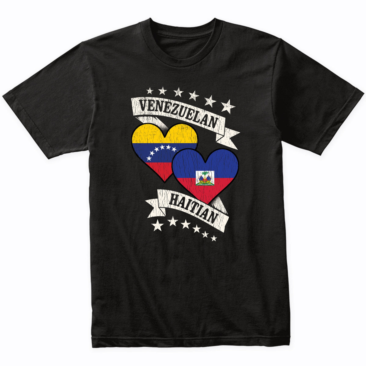 Venezuela Haitian Heart Flags Venezuela Haiti T-Shirt