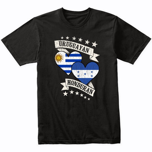 Uruguayan Honduran Heart Flags Uruguay Honduras T-Shirt