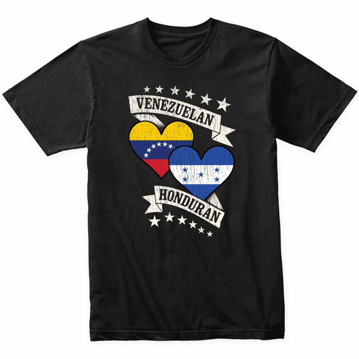 Venezuelan Honduran Heart Flags Venezuela Honduras T-Shirt