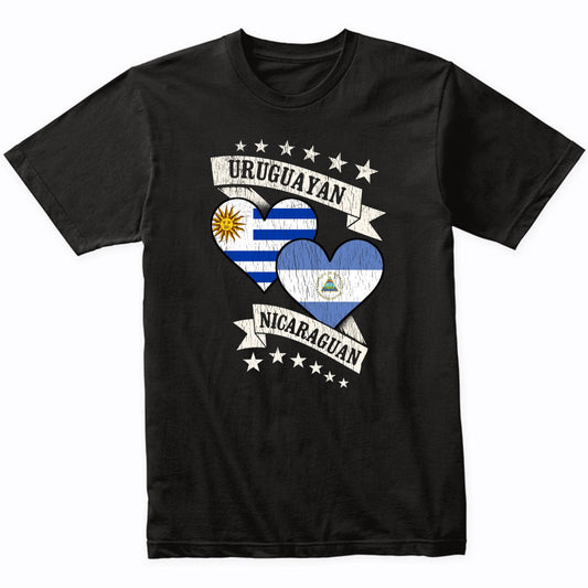 Uruguayan Nicaraguan Heart Flags Uruguay Nicaragua T-Shirt