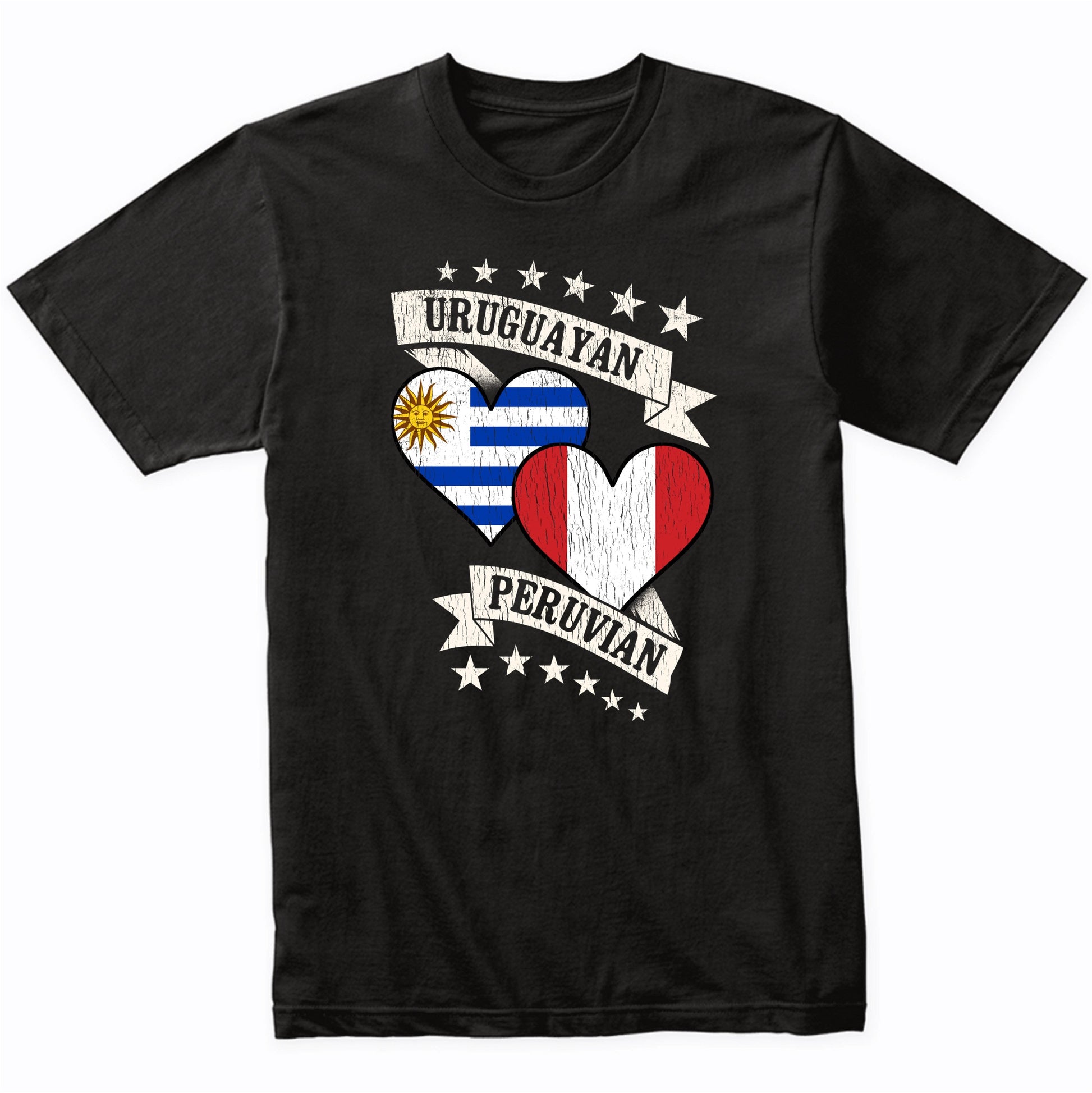 Uruguayan Peruvian Heart Flags Uruguay Peru T-Shirt