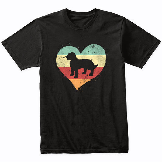 Retro Heart Goldendoodle Dog Breed Silhouette Dog Owner Love T-Shirt