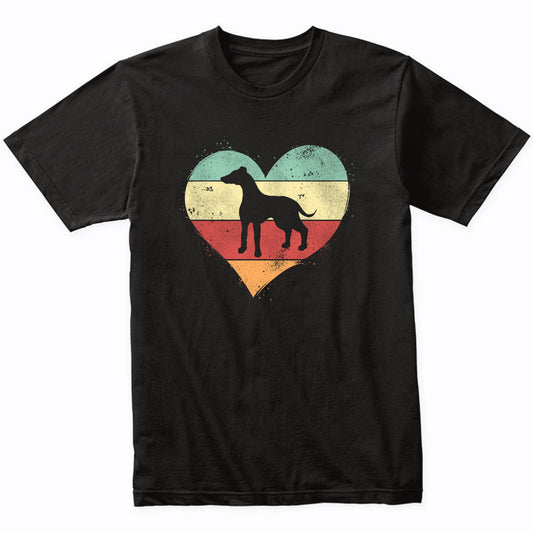 Retro Heart Greyhound Dog Breed Silhouette Dog Owner Love T-Shirt