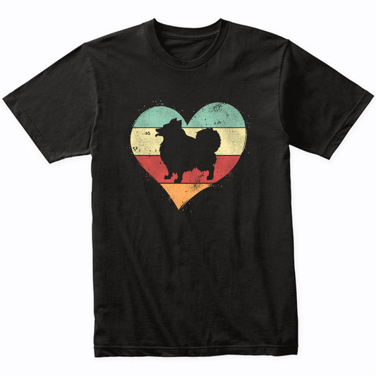 Retro Heart Pomeranian Dog Breed Silhouette Dog Owner Love T-Shirt