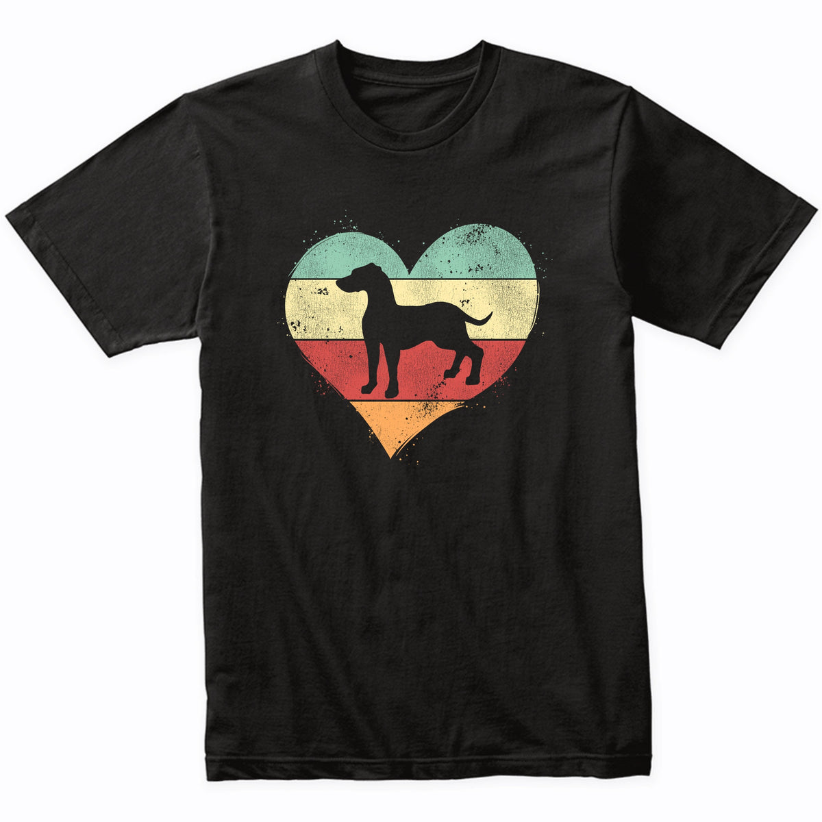 Retro Heart Vizsla Dog Breed Silhouette Dog Owner Love T-Shirt