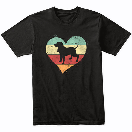 Retro Heart Bloodhound Dog Breed Silhouette Dog Owner Love T-Shirt