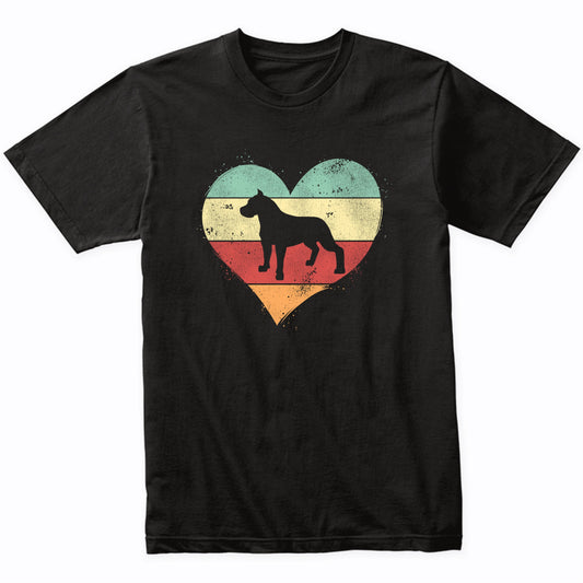 Retro Heart Cane Corso Dog Breed Silhouette Dog Owner Love T-Shirt