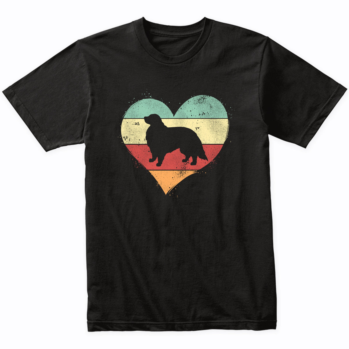 Retro Heart Great Pyrenees Dog Breed Silhouette Dog Owner Love T-Shirt