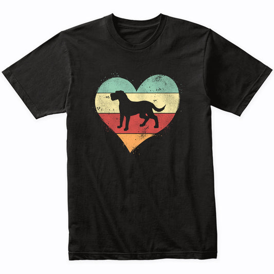 Retro Heart Irish Wolfhound Dog Breed Silhouette Dog Owner Love T-Shirt
