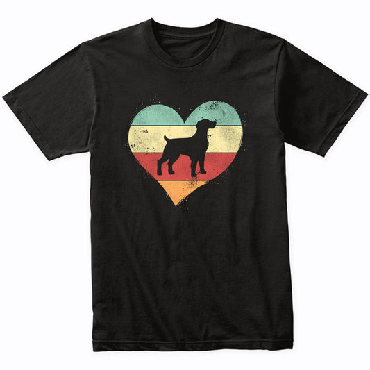 Retro Heart Brittany Spaniel Dog Breed Silhouette Dog Owner Love T-Shirt