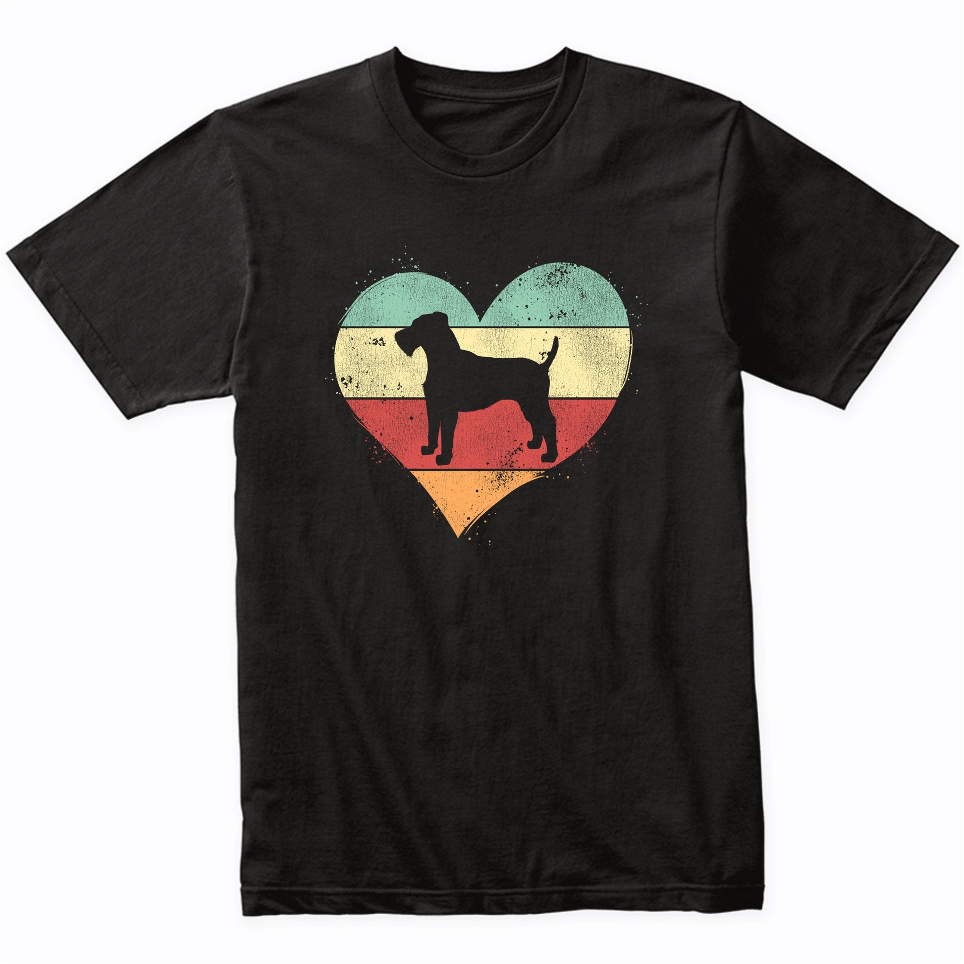 Retro Heart Irish Terrier Dog Breed Silhouette Dog Owner Love T-Shirt