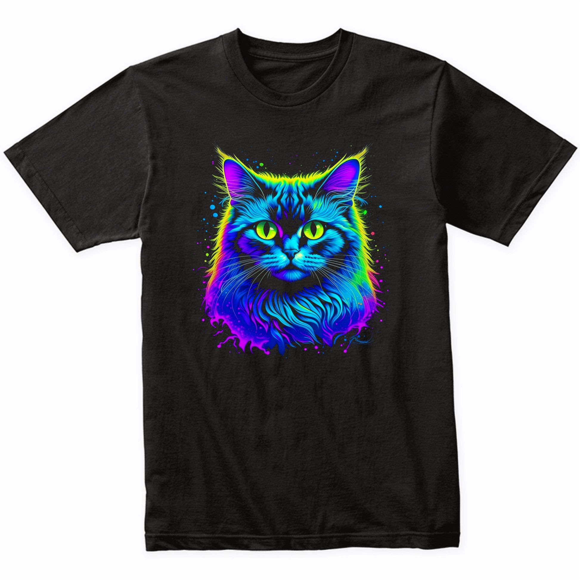 Colorful Bright Ragdoll Cat Vibrant Psychedelic Cat Art T-Shirt