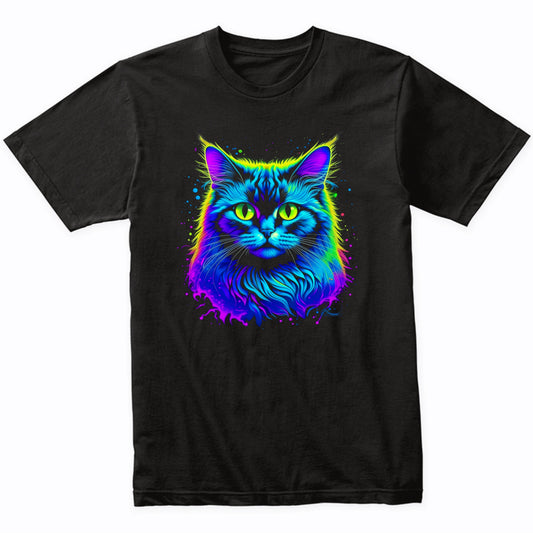 Colorful Bright Ragdoll Cat Vibrant Psychedelic Cat Art T-Shirt