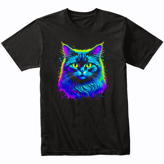 Colorful Bright Ragdoll Cat Vibrant Psychedelic Cat Art T-Shirt