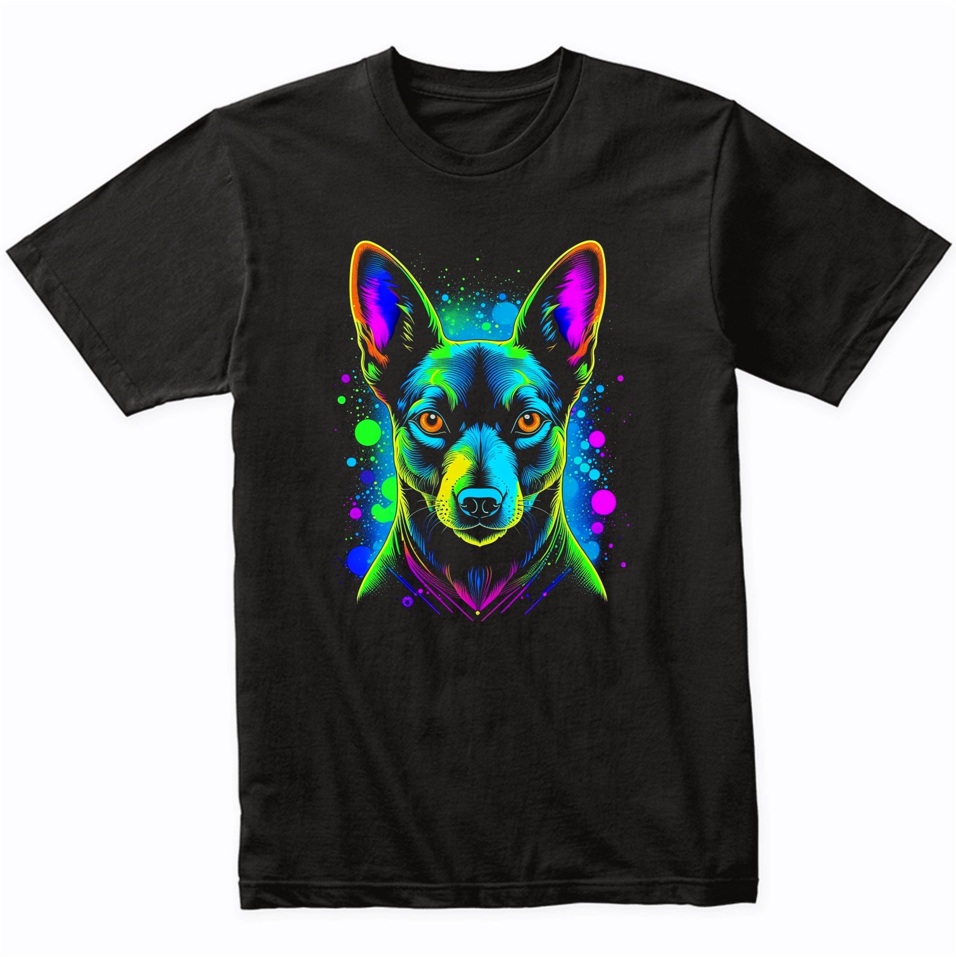 Colorful Bright Basenji Vibrant Psychedelic Dog Art T-Shirt