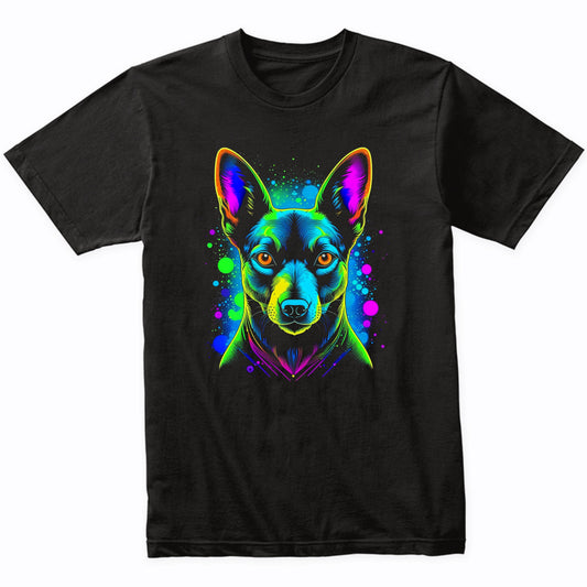 Colorful Bright Basenji Vibrant Psychedelic Dog Art T-Shirt